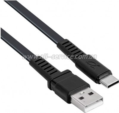 ���� ������ USB 2.0 AM to USB-C 1.2m black RivaCase (PS6002 BK12)