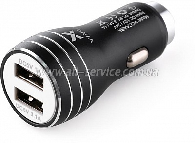   Vinga Dual USB Car 15.5W Max (VCCAABK)