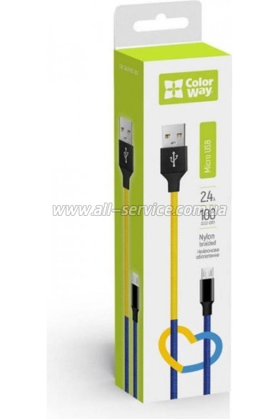   ColorWay USB 2.0 AM to Micro 5P 1.0m National (CW-CBUM052-BLY)