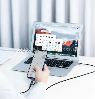 ���� ������ USB 2.0 AM to USB-C + Micro 5P 1.0m 3A US177 black Ugreen (30875)