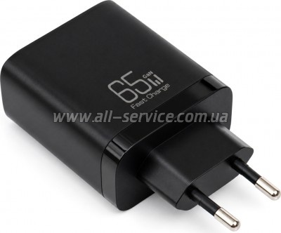 �������� ������� Vinga 2xUSB-C + USB-A Display 65W (VCR65ACCDB)
