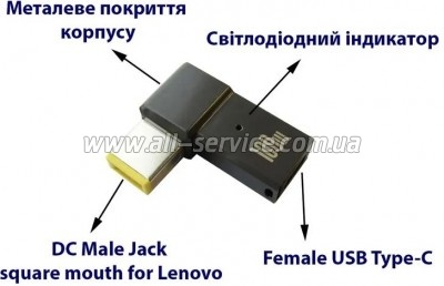 ������� PD 100W USB-C F to DC Male Jack Lenovo Thinkpad ST-Lab (PD100W-Lenovo)