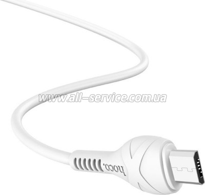 ���� ������ USB 2.0 AM to Micro 5P 1.0m 2.4A PVC X37 white HOCO (6931474710505)