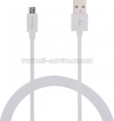 ���� ������ USB 2.0 AM to Micro 5P 2.5m white Grand-X (PM025W)