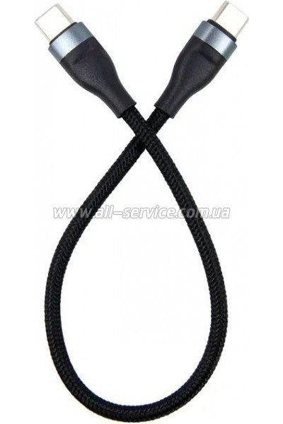 ���� ������ USB-C to USB-C 0.25m black Dengos (NTK-TC-TC-SHRT-BLACK)