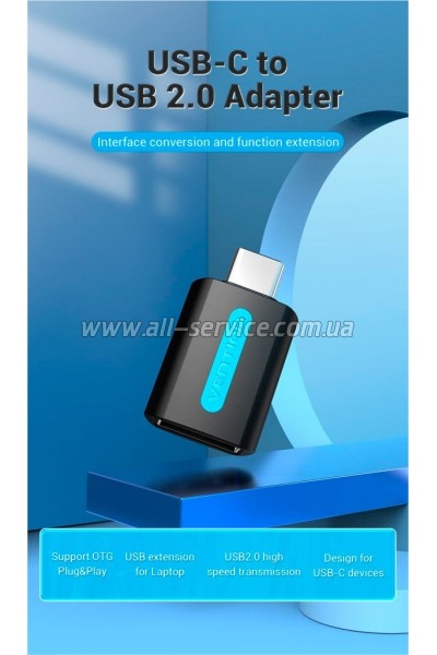 ������� OTG USB 2.0 AF to USB-C Vention (CDTB0)