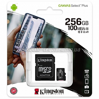 ����� ������ Kingston 256GB microSDXC Canvas Select Plus 100R A1 C10 (SDCS2/256GB)