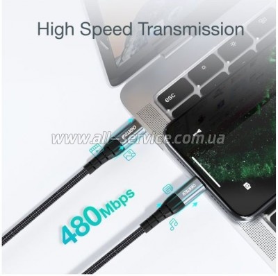 ���� ������ USB-C to Lightning 2.0m MFI Choetech (IP0041-BK)