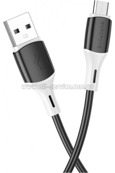 ���� ������ USB 2.0 AM to Micro 5P 1.0m 2.4A silicone BX79 black BOROFONE (6974443384765)