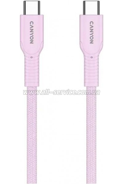 ���� ������ USB-C to USB-C 1.0m OnWire 60CL C-C 60W COLOR Braided 1m Pink Canyon (CND-CCAP60AB10PK)