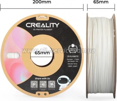 ������� ��� 3D-�������� Creality PLA matte 1��, 1.75��, natural white (3301010296)