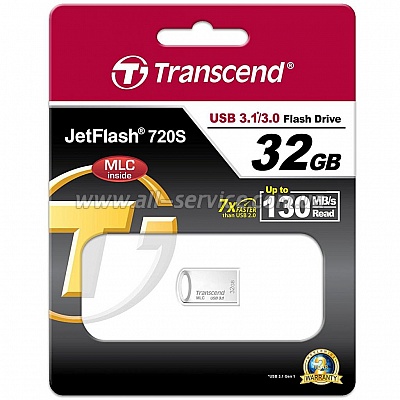  Transcend 32GB JetFlash 720 Silver Plating USB 3.1 (TS32GJF720S)