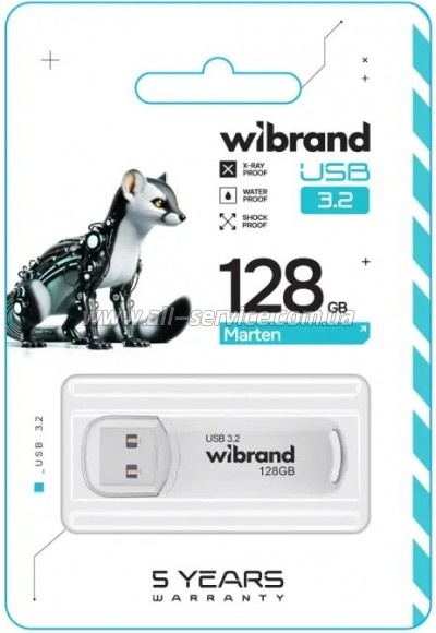  Wibrand 128GB Marten White USB 3.2 Gen 1 (USB 3.0) (WI3.2/MA128P10W)