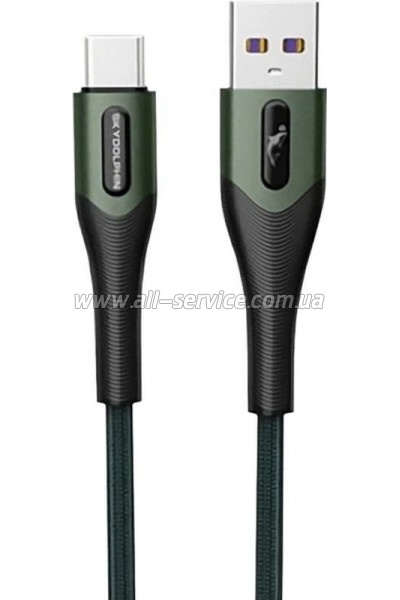 ���� ������ USB 2.0 AM to Micro 5P 1.0m 3A braided dark green SkyDolphin (USB-000584)