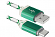  DEFENDER USB08-03LT USB(AM)-MicroBM GreenLED backlight 1m (87557)