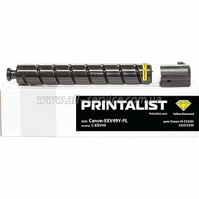  PRINTALIST Canon iR-C3320/ 3325/ 3330  C-EXV49 Yellow (Canon-EXV49Y-PL)