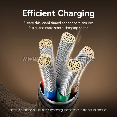 ���� ������ USB-C to USB-C 1.0m 3A aluminum gold Vention (TRDJF)
