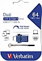 ������ Verbatim 64GB Dual USB Drive USB 3.0/Type-C (49967)