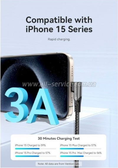 ���� ������ USB-C to USB-C 0.5m USB2.0 60W Gray VENTION (TRAHD)