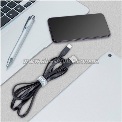 ���� ������ USB 2.0 AM to USB-C 1.2m black RivaCase (PS6002 BK12)