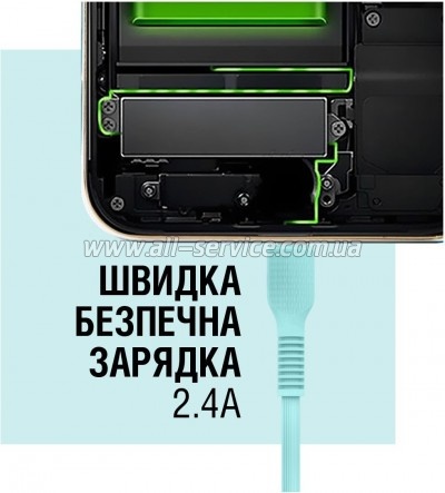 ���� ������ USB 2.0 AM to USB-C 1.2m Mint ACCLAB (1283126518256)