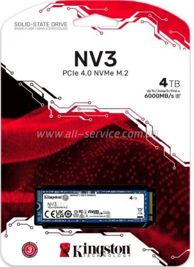  SSD M.2 2280 4TB Kingston (SNV3S/4000G)