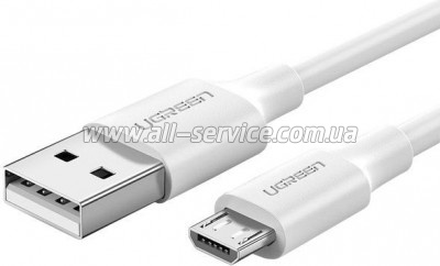 ���� ������ USB 2.0 AM to Micro 5P 2.0m US289 White Ugreen (60143)