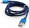 ���� ������ USB 2.0 AM to Lightning nylon 1m blue Vinga (VCPDCLNB21B)