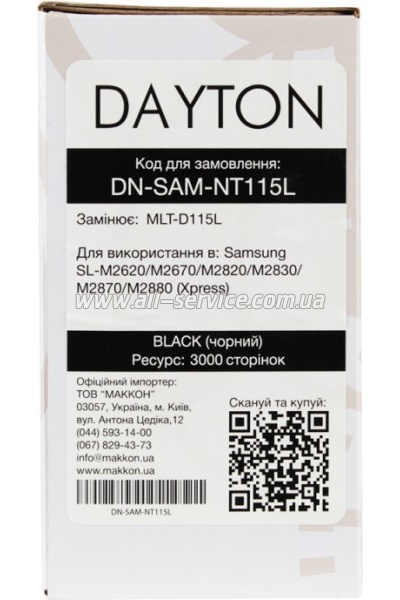  Dayton Samsung MLT-D115L/ SU822A (DN-SAM-NT115L)