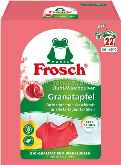 Стиральный порошок Frosch Color Гранат 1.45 кг (4001499960284/ 4001499969515) Стиральный порошок Frosch Color Гранат 1.45 кг (4001499960284/ 4001499969515)