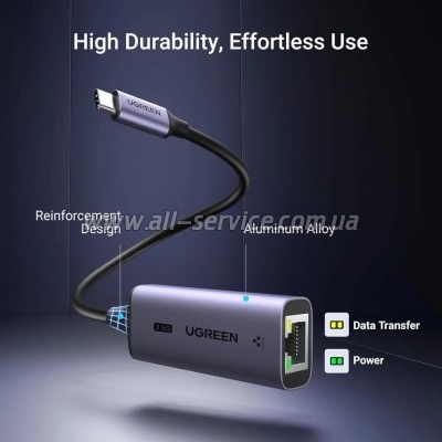 ������� USB-C to RJ45 Ethernet 2500Mbps Ugreen (25052)
