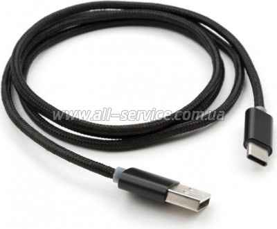  USB 2.0 AM to Type-C 1m LED black Vinga (VCPDCTCLED1BK)