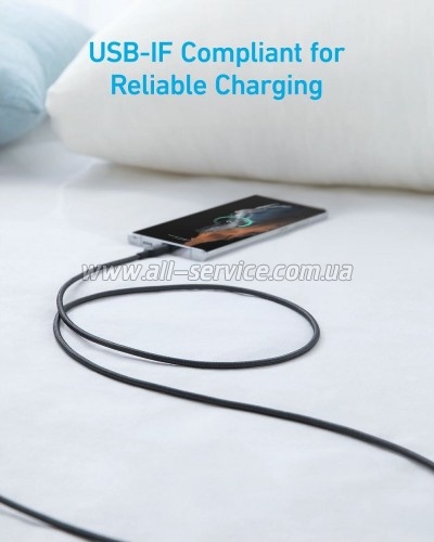 ���� ������ USB 2.0 AM to USB-C 1.8m nylon 322 black Anker (A81H6G11)
