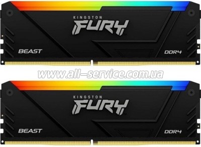     DDR4 16GB (2x8GB) 3600 MHz Beast RGB Kingston Fury (ex.HyperX) (KF436C17BB2AK2/16)