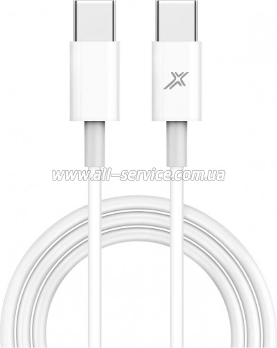 ���� ������ USB-C to USB-C 1.0m 20W CC-03W White Grand-X (CC-03W)