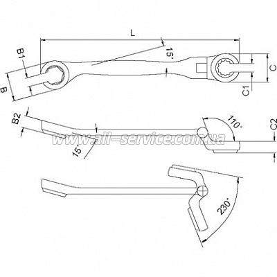 Ключ разрезной LICOTA AWT-FXF0909 Ключ разрезной LICOTA AWT-FXF0909