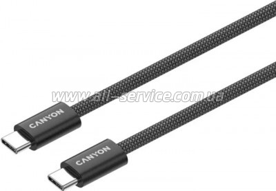 ���� ������ USB-C to USB-C 1.0m 60W Magnet Braided Black Canyon (CND-CCMG60AB15B)