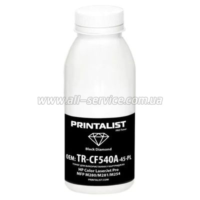 Тонер PRINTALIST HP CLJ Pro MFP M280/ M281/ M254 бутль 45г (TR-CF540A-45-PL) Тонер PRINTALIST HP CLJ Pro MFP M280/ M281/ M254 бутль 45г (TR-CF540A-45-PL)