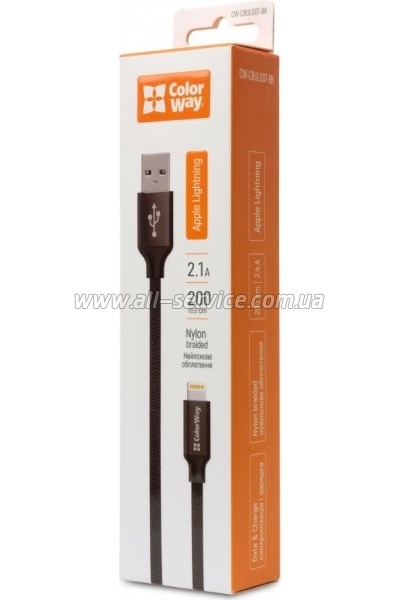  Colorway USB - Apple Lightning 2.1 1  (CW-CBUL004-BK)