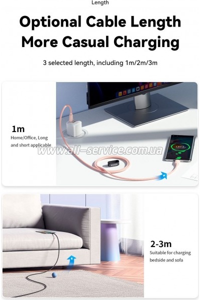 ���� ������ USB 2.0 AM to USB-C 1.0m 100W pink Essager (EXC7A-WL04-P)