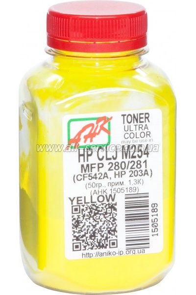 Тонер АНК HP CLJ M254/ M280/ M281 бутль 60г Yellow (1505189) Тонер АНК HP CLJ M254/ M280/ M281 бутль 60г Yellow (1505189)