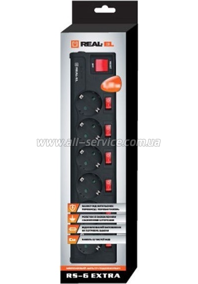 ������� ������ REAL-EL RS-6 EXTRA 3m black (EL122300002)