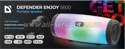   Defender Enjoy S600 10 Light/FM/microSD/USB Black (65603)