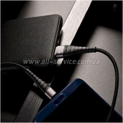 ���� ������ USB 2.0 AM to USB-C 1.0m 2.4A nylon BX32 black BOROFONE (6931474710451)