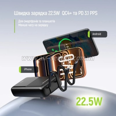 ������� ������������� ColorWay 20000mAh DigiPower PD 22.5W Black (CW-PB200LP01BK)