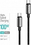 ���� ������ USB-C to USB-C 1.0m 5A 100W zinc alloy braided black ColorWay (CW-CBPDCC098-BK)