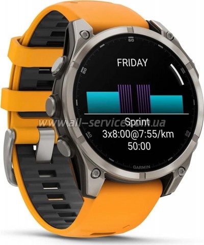 - Garmin fenix 8 47mm, AMOLED, Saph, Ti/Bare/Grpht, SparkOrg/GrphtBd, (010-02904-11)