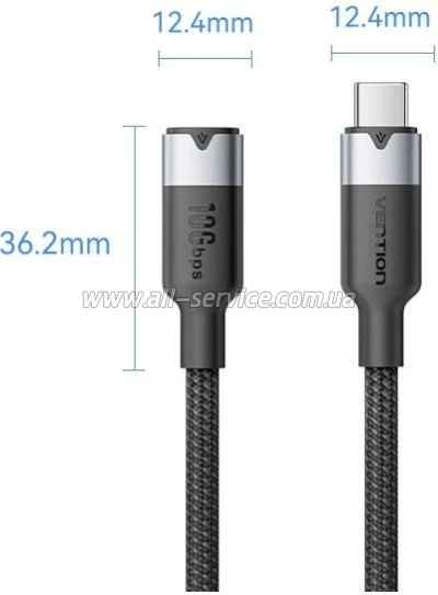 ���� ������ USB-C M/F 1.0m 100W 10Gbps 4K60Hz VENTION (TRFBF)
