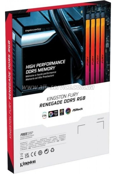     DDR5 16GB 6800 MHz Renegade RGB XMP Kingston Fury (ex.HyperX) (KF568C36RSA-16)