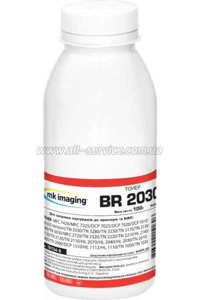 Тонер Mitsubishi Brother HL-2030/ 2040/ 2070 бутль 100г (TB134-8) Тонер Mitsubishi Brother HL-2030/ 2040/ 2070 бутль 100г (TB134-8)